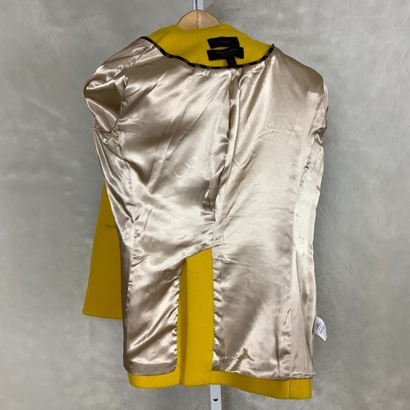 J. Crew Yellow Stadium Cloth Nello Gori Pea Coat 00 - Picture 4 of 8